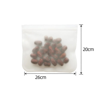 Reusable Silicone Food Storage Bags – Leakproof Stand-Up Zip Containers for Lunch & Fresh Food