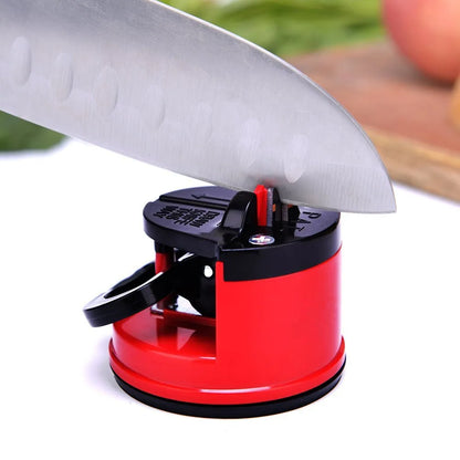 Easy & Safe Kitchen Knife Sharpener with Suction Base for Chef & Damascus Knives