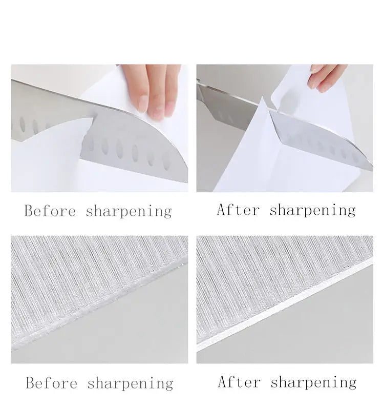 Easy & Safe Kitchen Knife Sharpener with Suction Base for Chef & Damascus Knives
