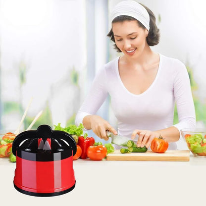 Easy & Safe Kitchen Knife Sharpener with Suction Base for Chef & Damascus Knives