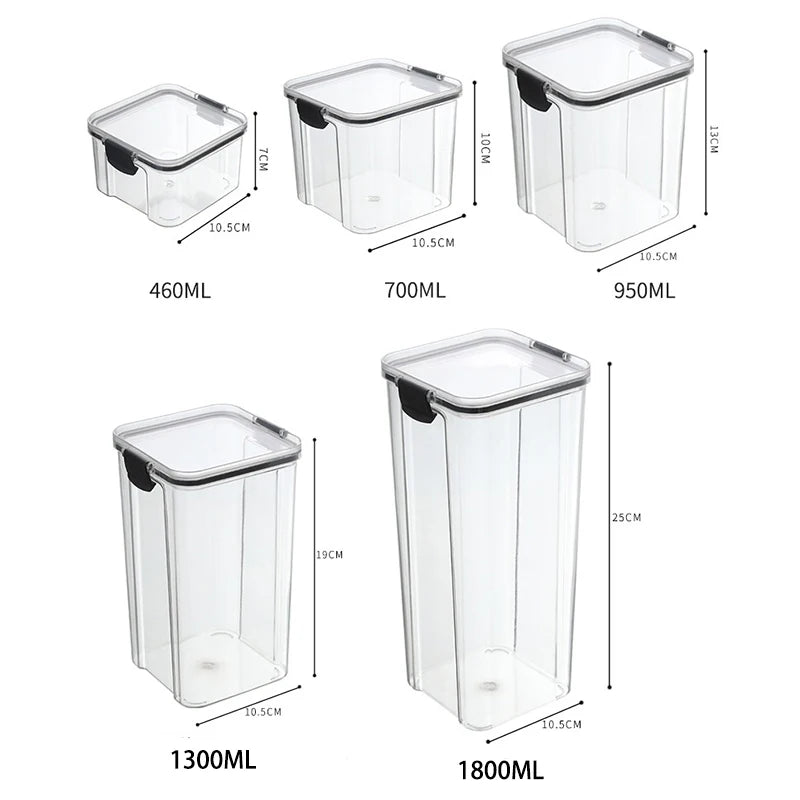 Airtight Kitchen Grain Storage Jars – Moisture Proof Set