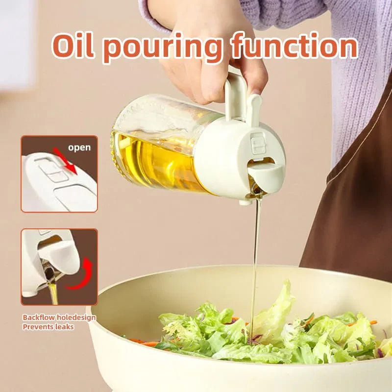 2-in-1 Kitchen Oil Sprayer and Dispenser – Plastic Oil Mister