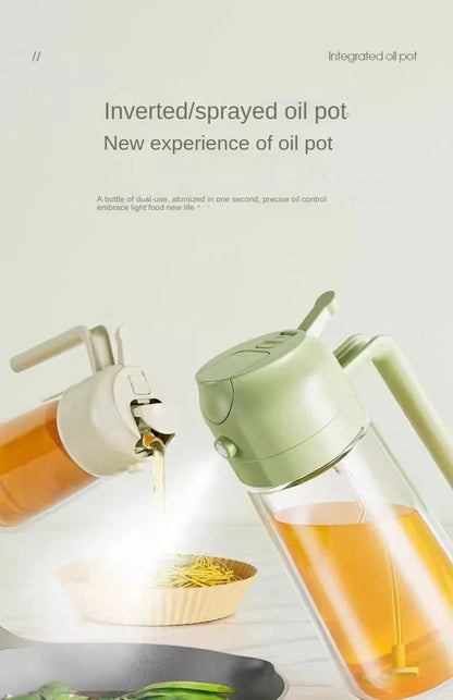 2-in-1 Kitchen Oil Sprayer and Dispenser – Plastic Oil Mister