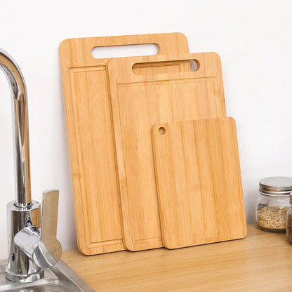 Double-Sided Bamboo Cutting Board with Stand – Anti-Mold Kitchen Chopping Board
