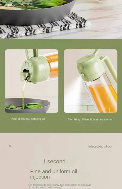2-in-1 Kitchen Oil Sprayer and Dispenser – Plastic Oil Mister