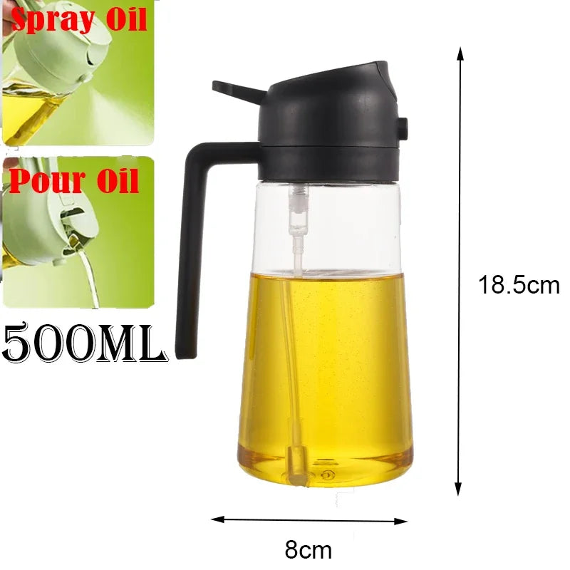 2-in-1 Kitchen Oil Sprayer and Dispenser – Plastic Oil Mister