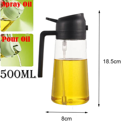 2-in-1 Kitchen Oil Sprayer and Dispenser – Plastic Oil Mister