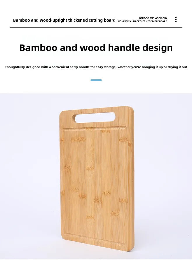 Double-Sided Bamboo Cutting Board with Stand – Anti-Mold Kitchen Chopping Board