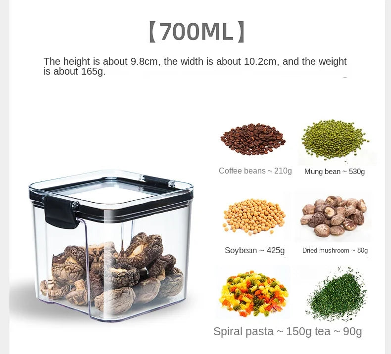 Airtight Kitchen Grain Storage Jars – Moisture Proof Set