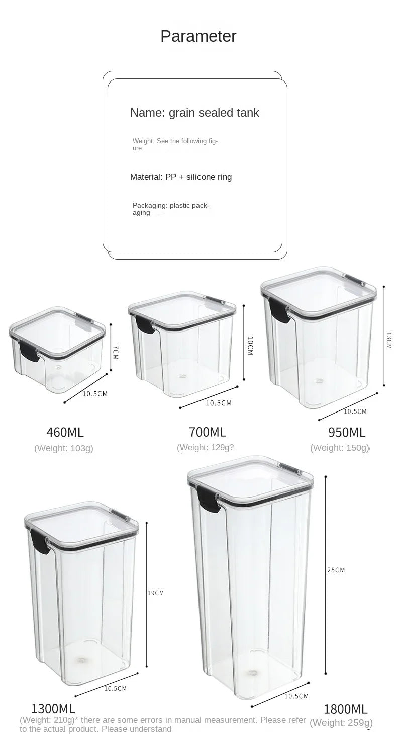 Airtight Kitchen Grain Storage Jars – Moisture Proof Set