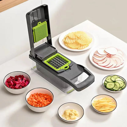 Safe Vegetable Cutter Set with Hand Guard – 33x12cm