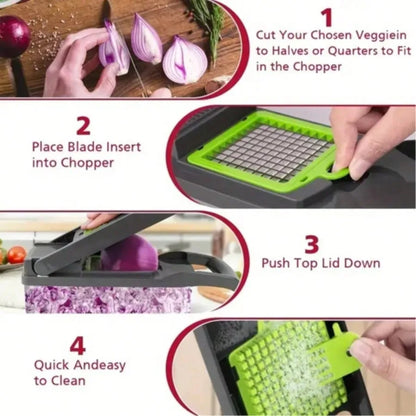 Safe Vegetable Cutter Set with Hand Guard – 33x12cm