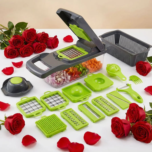 Safe Vegetable Cutter Set with Hand Guard – 33x12cm