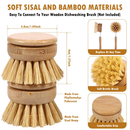Natural Bamboo Kitchen Dish Brush – Eco-Friendly Pot & Stove Scrubber