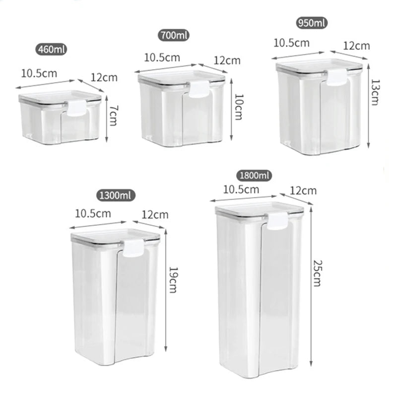 Airtight Kitchen Grain Storage Jars – Moisture Proof Set