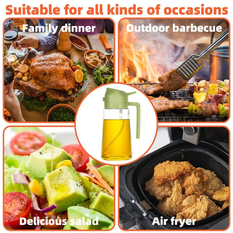 2-in-1 Kitchen Oil Sprayer and Dispenser – Plastic Oil Mister