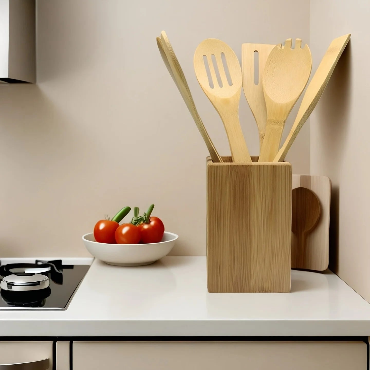 6-Piece Bamboo Wooden Utensil Set for Cooking & Kitchen Use
