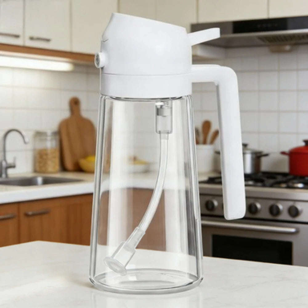 2-in-1 Kitchen Oil Sprayer and Dispenser – Plastic Oil Mister