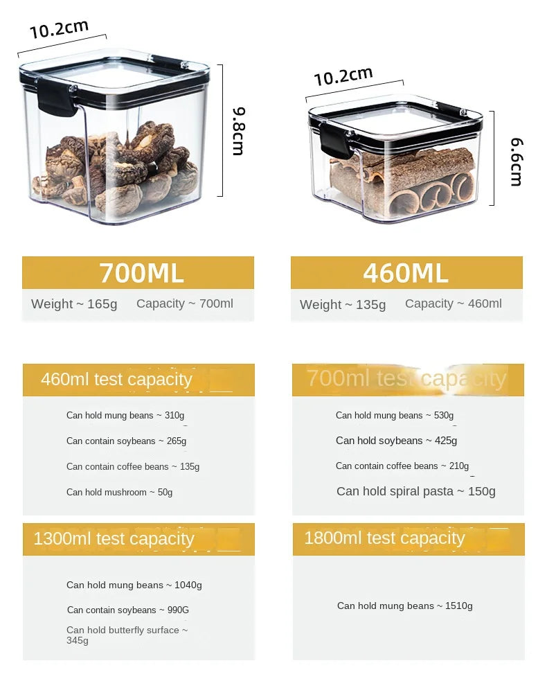 Airtight Kitchen Grain Storage Jars – Moisture Proof Set