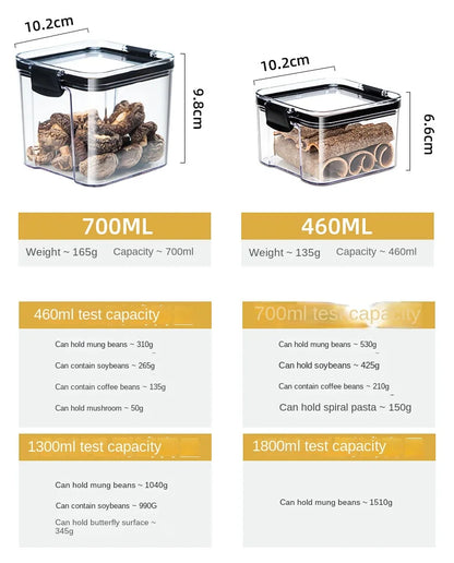 Airtight Kitchen Grain Storage Jars – Moisture Proof Set
