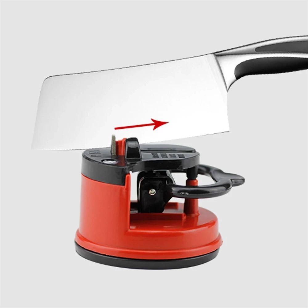 Easy & Safe Kitchen Knife Sharpener with Suction Base for Chef & Damascus Knives