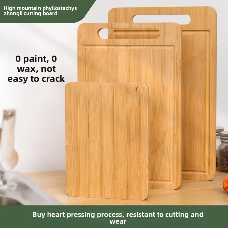 Double-Sided Bamboo Cutting Board with Stand – Anti-Mold Kitchen Chopping Board