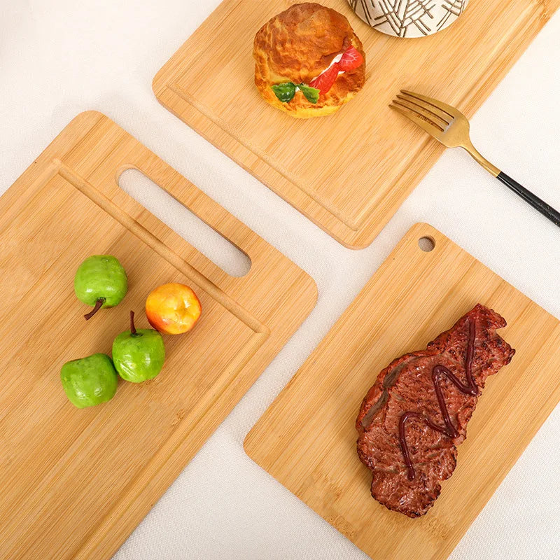 Double-Sided Bamboo Cutting Board with Stand – Anti-Mold Kitchen Chopping Board