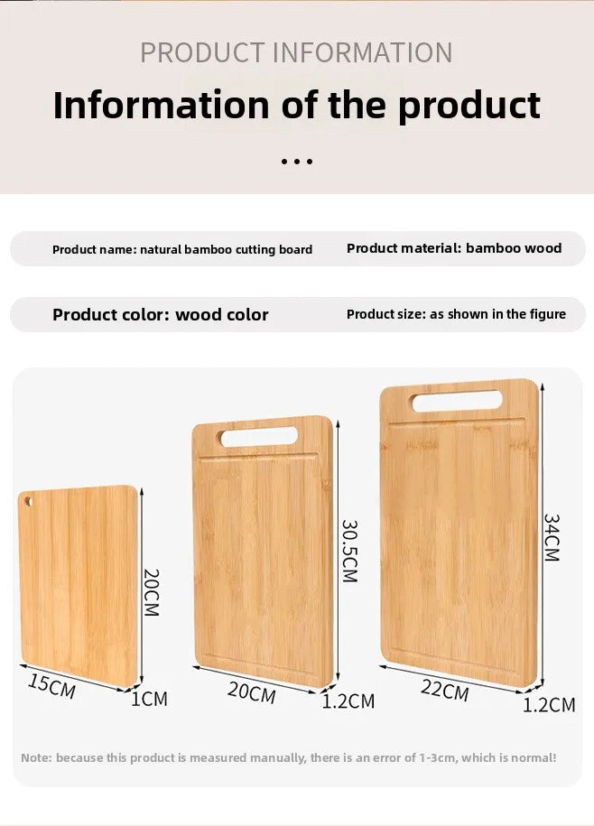Double-Sided Bamboo Cutting Board with Stand – Anti-Mold Kitchen Chopping Board
