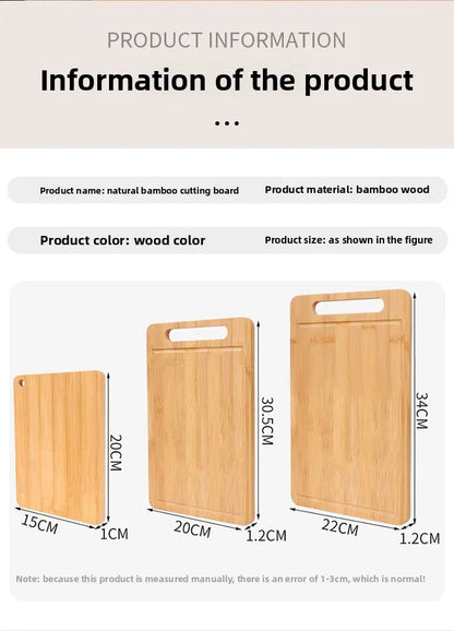 Double-Sided Bamboo Cutting Board with Stand – Anti-Mold Kitchen Chopping Board