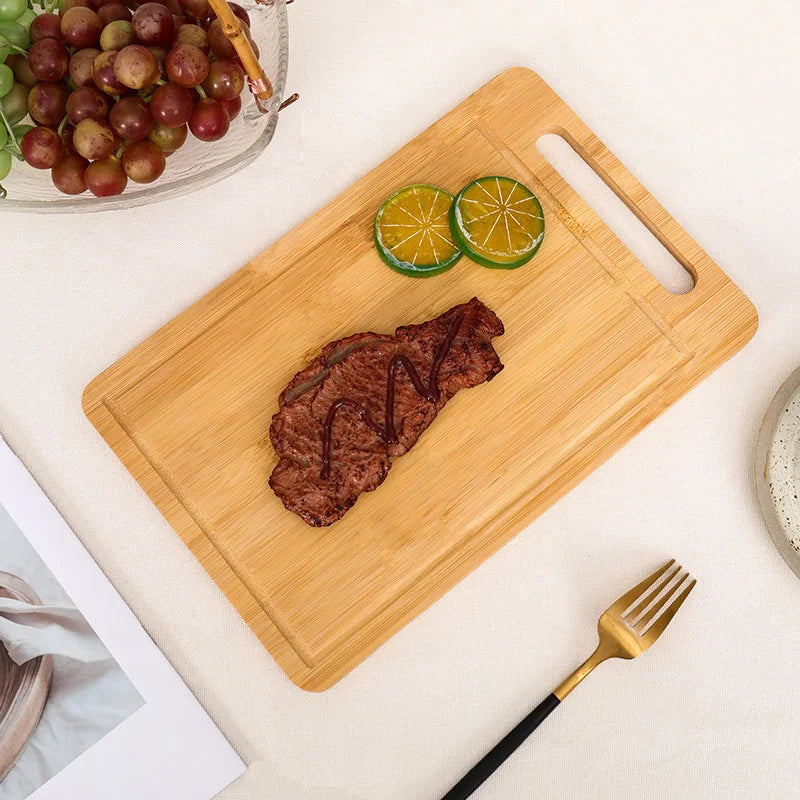 Double-Sided Bamboo Cutting Board with Stand – Anti-Mold Kitchen Chopping Board