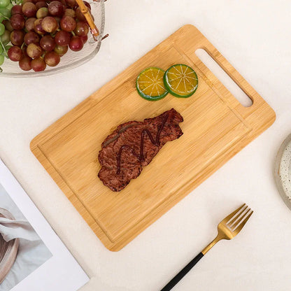 Double-Sided Bamboo Cutting Board with Stand – Anti-Mold Kitchen Chopping Board