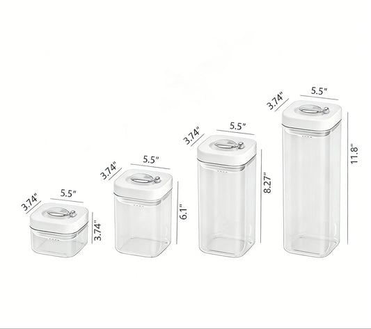 Clear Airtight Food Storage Set – Stackable PET Fridge & Pantry Organizer Bins with Lids, Insulated and Odor-Resistant